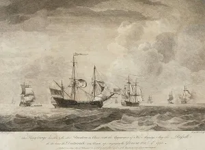 Sea Battle Prints: The King George Disabled... 1753. Creator: John Boydell