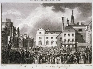 Pugh Prints: King George III processing through Old Palace Yard, Westminster, London, 1804. Artist