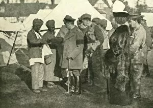 Princess Victoria Mary Of Teck Gallery: King George and Queen Mary visit wounded soldiers, First World War, 1915, (c1920)