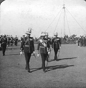 Images Dated 27th February 2008: King George V (1865-1936) with Brigadier General Sir R Grimston, Delhi, India