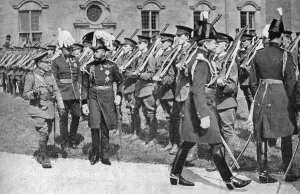 King George V (1865-1936) inspecting the OTC at Bangor University College, c1920s (1936)