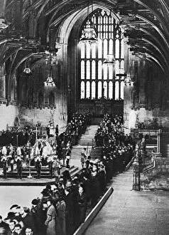 King George V lying in state in Westminster Hall, London, January 1936