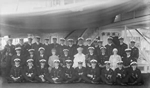 Hmy Victoria And Albert Gallery: King George V, Queen Mary and crew on board HMY Victoria and Albert, 1927. Creator