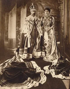 Mary Of Teck Prints: King George V and Queen Mary crowned and robed for the Delhi Durbar, 1911 (1935)