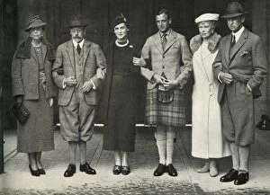 Hm Queen Mary Gallery: King George V, Queen Mary, Prince George, Princess Marina...at Balmoral in 1934, (1951)