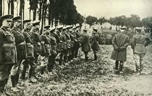 King George V visits allied forces on the front line, First World War, 1915, (c1920)