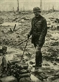 King George V visits the front, West Flanders, Belgium, First World War, 1917, (c1920)