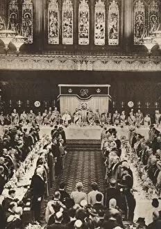 Honour Gallery: King George VI and Queen Elizabeth attending a luncheon to celebrate coronation, 1937