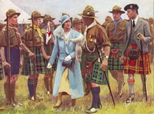 King George VI and Queen Elizabeth inspect scouts at Portree, on the Isle of Skye c1935 King George VI and Queen Elizabeth inspect scouts at Portree, on the Isle of Skye c1935
