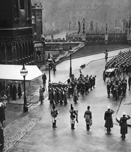 Guard Of Honour Prints: King George Vs funeral procession forming at Westminster Hall, London, 1936