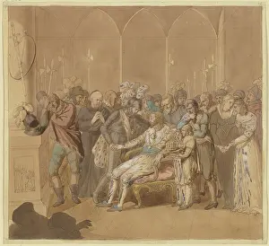 Disease Prints: King Gunther reconciles with his rival king Charles IV on his deathbed in 1349