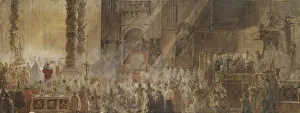 King Gustav III of Sweden Attending Christmas Mass in St Peters Basilica in Vatican, 1783, 1780s