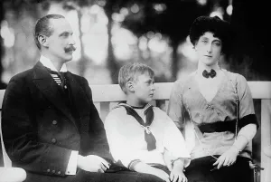 King Haakon, Queen Maud of Norway and Crown Prince Olaf, 1913. Creator: Bain News Service