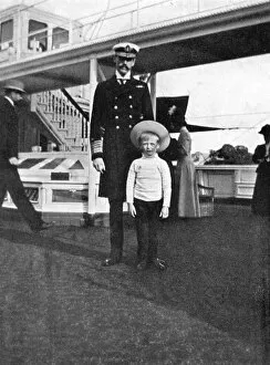 The Daily Telegraph Collection: King Haakon VII of Norway (1872-1957) with his son Olav (1903-1991), 1908.Artist: Queen Alexandra