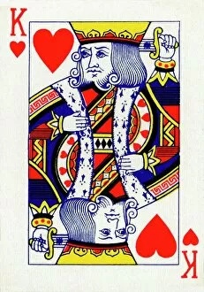 Suit Gallery: King of Hearts from a deck of Goodall & Son Ltd. playing cards, c1940