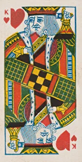 Sons And Company Prints: King of Hearts (red), from the Playing Cards series (N84) for Duke brand cigarettes, 1888