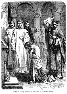 King Henry II doing penance at the tomb of Thomas a Becket, Canterbury Cathedral