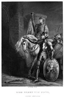 Images Dated 18th July 2007: King Henry V (1387-14220), before Harfleur, 19th century.Artist: Richard Westall