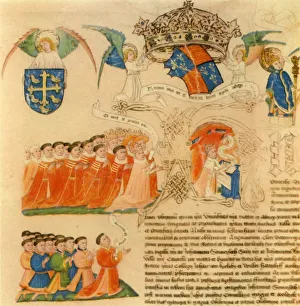 Pleading Gallery: King Henry VI with Representatives of the Lords and Commons, 1446, (1947). Creator: Unknown