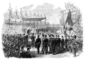 Construction Site Prints: The King of Holland laying the foundation-stone of the Amsterdam ship-canal locks