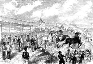 Francis Joseph I Prints: The King of Italy in Vienna: exhibition of horses, 1873. Creator: Unknown