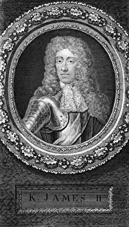 King James II of England, (18th century).Artist: George Vertue King James II of England, (18th century).Artist: George Vertue