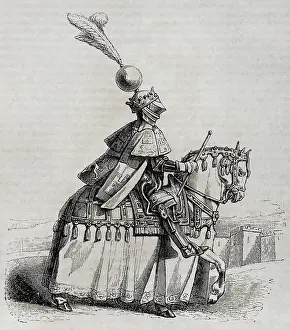Plumed Prints: King John II wearing battle uniform, 15th century, 1852. Creator: Unknown