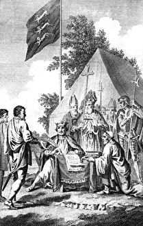 Plantagenet Prints: King John signing Magna Carta, 1215 (c18th century). Artist: J Collyer