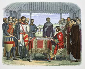James William Edmund Gallery: King John signs the Great Charter, Runnymede, Surrey, 1215 (1864)