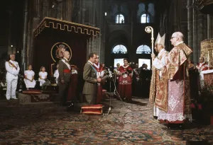Carlos I Prints: King Juan Carlos I in the Cathedral of Santiago during his visit to Galicia in July 1977