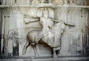 King Khosrow II riding Shabdiz, Taq-e Bostan, 4th century