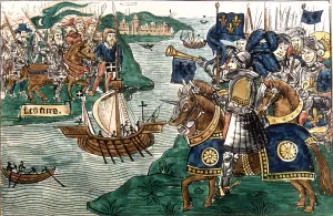 King Louis IX in the Crusades attacking the Moors in Carthage (1270), drawing King Louis IX in the Crusades attacking the Moors in Carthage (1270), drawing
