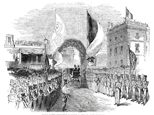 King Louis Philippe entering the railway station, 1844. Creator: Unknown King Louis Philippe entering the railway station, 1844. Creator: Unknown