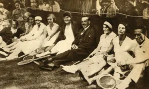 Henry Ewhite Prints: Former king Manuel II of Portugal with tennis players
