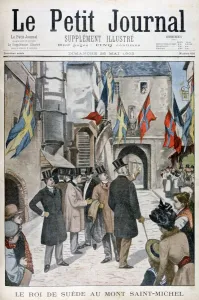 King Oscar II of Sweden visiting Mont Saint-Michel, Normandy, France, 1902 King Oscar II of Sweden visiting Mont Saint-Michel, Normandy, France, 1902