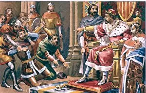 King Pedro IV of Aragon and his court receiving the emissaries of King Peter I of Castile