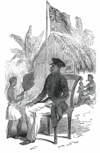 Palm Leaf Prints: King Peppel, of Bonny-Town, 1850. Creator: Unknown