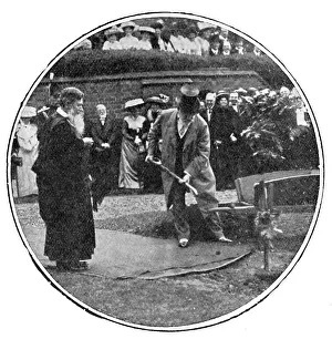 Wheelbarrow Prints: The King planting his oak at Rugby School