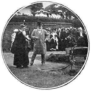 Wheelbarrow Prints: The King planting his oak at Rugby School