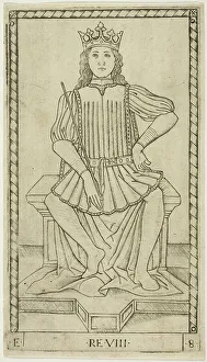 Mantegna Prints: The King, plate eight from The Ranks and Conditions of Men, c.1465. Creator: Unknown