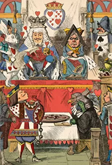 The King and Queen of Hearts in Court, 1889. Artist: John Tenniel