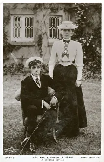 Queen Ena Of Spain Prints: The King and Queen of Spain at Osborne Cottage, Isle of Wight, c1906-c1919(?)
