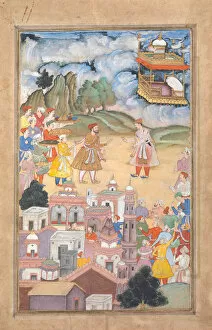 King Sal Visits Kala Yavana, Folio from a Harivamsa (Legend of Hari (Krishna)), ca