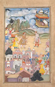 Floating Prints: King Sal Visits Kala Yavana, Folio from a Harivamsa (Legend of Hari (Krishna)), ca
