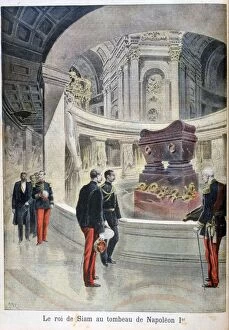 Napoleon Bonaparte Collection: The King of Siam at the tomb of Napoleon I, Paris, 1897. Artist: Henri Meyer