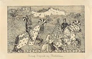 Oslo Prints: King Sigurd and King Baldwin of Jerusalem ride to the river Jordan