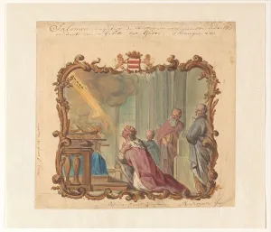 Keijert Rienk Prints: King Solomon in prayer to God (Kings I, vs. 8). c.1719-c.1775. Creator: Ruik Keyert