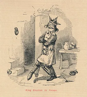 The Comic History Of England Gallery: King Stephen in Prison, c1860, (c1860). Artist: John Leech