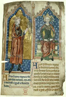 Falcon Prints: King Stephen standing with a falcon