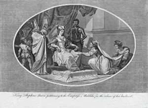 Pleading Prints: King Stephens queen petitioning to the Empress Matilda for the release of her husband